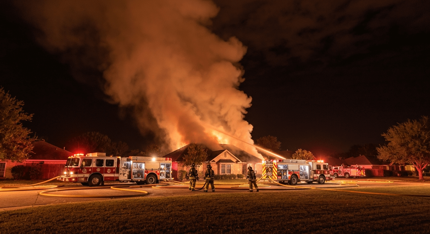 Firefighters at Houston house fire