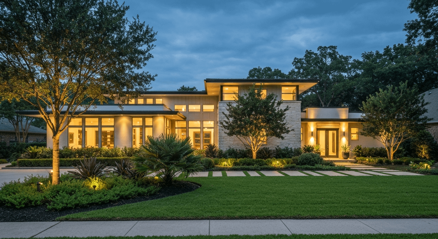 Remodeled Houston home at dusk